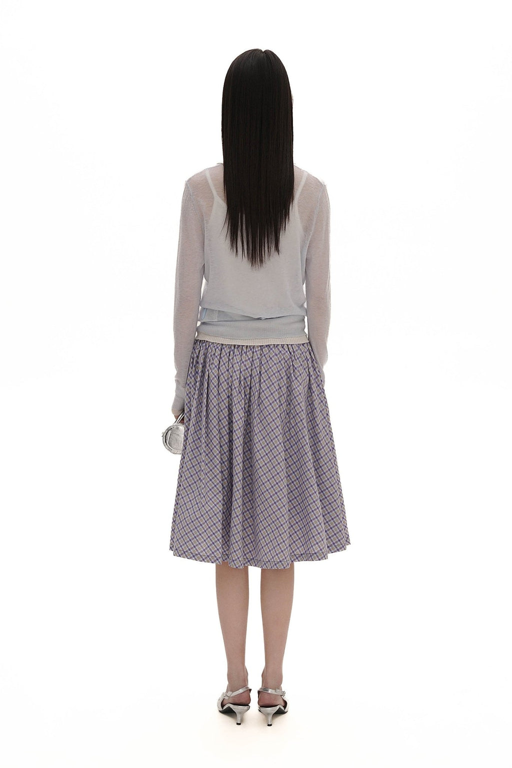 Plaid Pleated Faux Layered Skirt - COPPING THREADS - MOROMORO