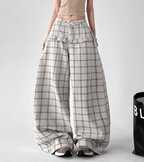 Plaid Ruffle High - Waist Wide - Leg Pants – CT2005 - COPPING THREADS - CT Select