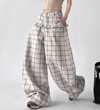Plaid Ruffle High - Waist Wide - Leg Pants – CT2005 - COPPING THREADS - CT Select