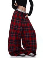 Plaid Wide - Leg Drawstring Pants - COPPING THREADS - CT Select