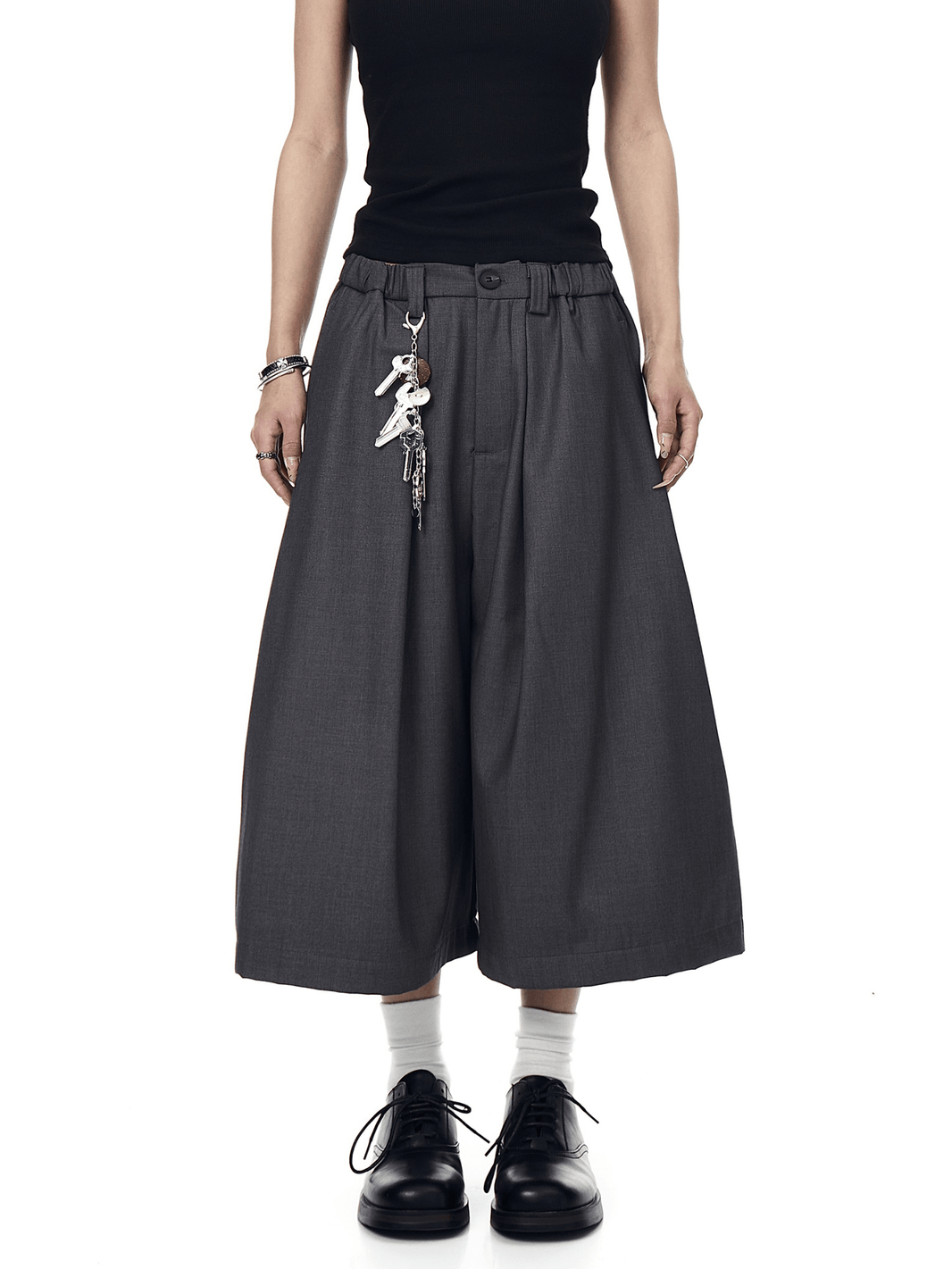 Plus Size Flap Pockets Drawstring Ruched Parachute Pants