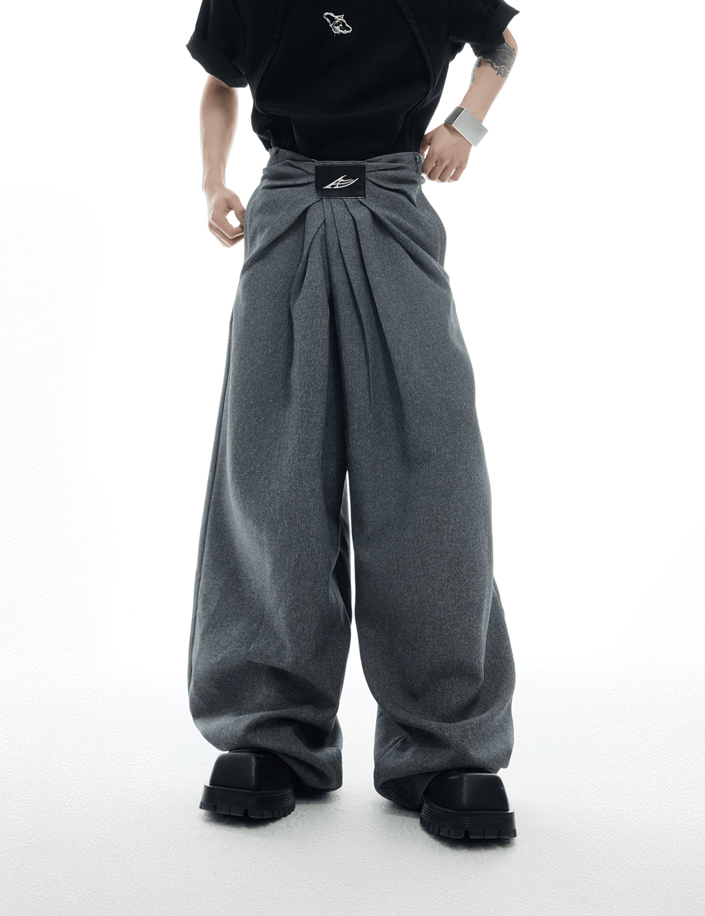 Pleated High Waist Wide - Leg Trousers - COPPING THREADS - ArguE CulturE