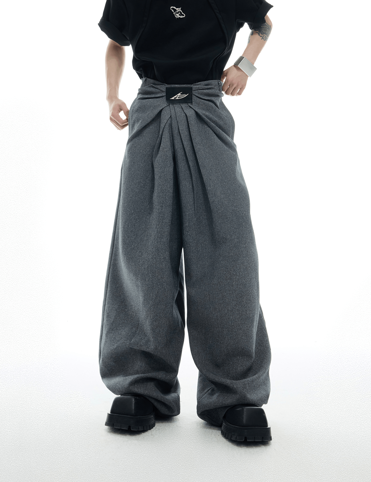 Pleated High Waist Wide - Leg Trousers - COPPING THREADS - ArguE CulturE