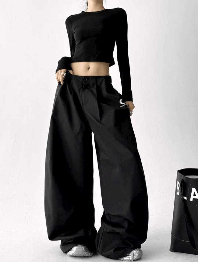 Pleated Ultra‑Wide Parachute Pants - COPPING THREADS - CT Select Hover Image