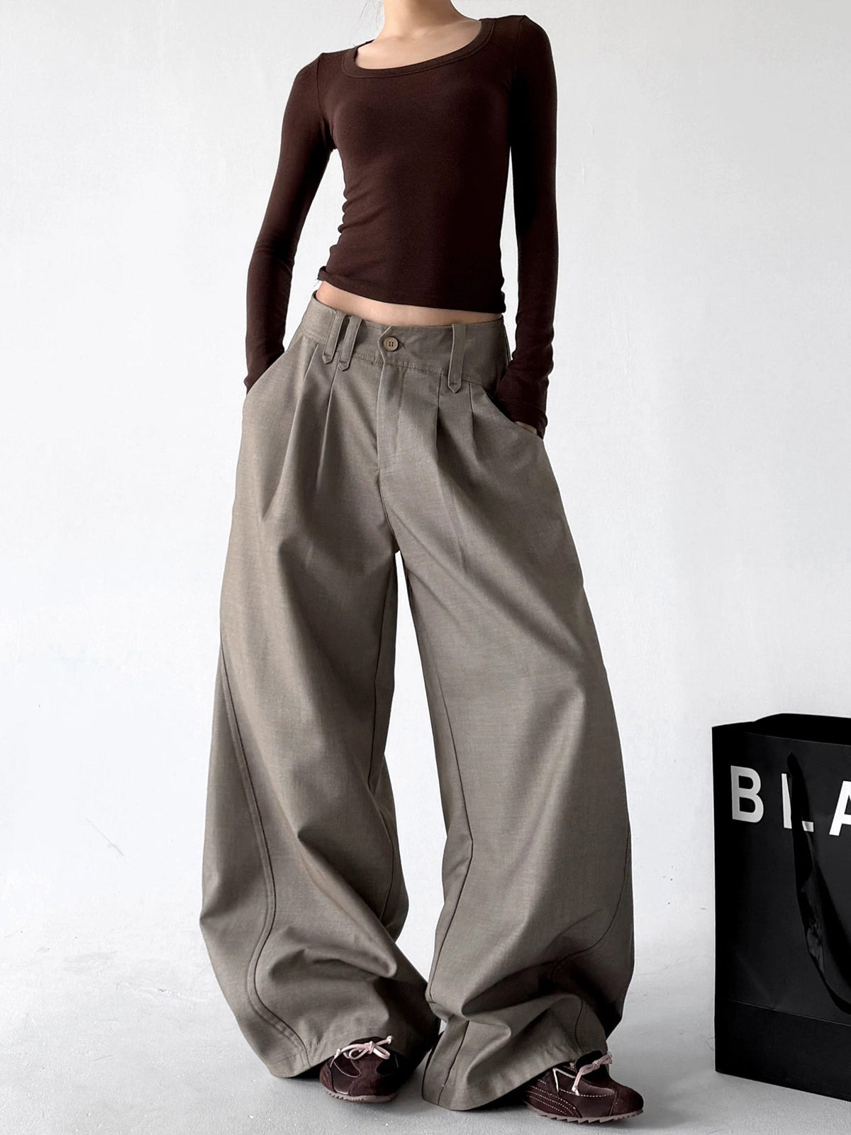 Pleated Wide-Leg Suit Trousers - COPPING THREADS - CT ORIGINALS