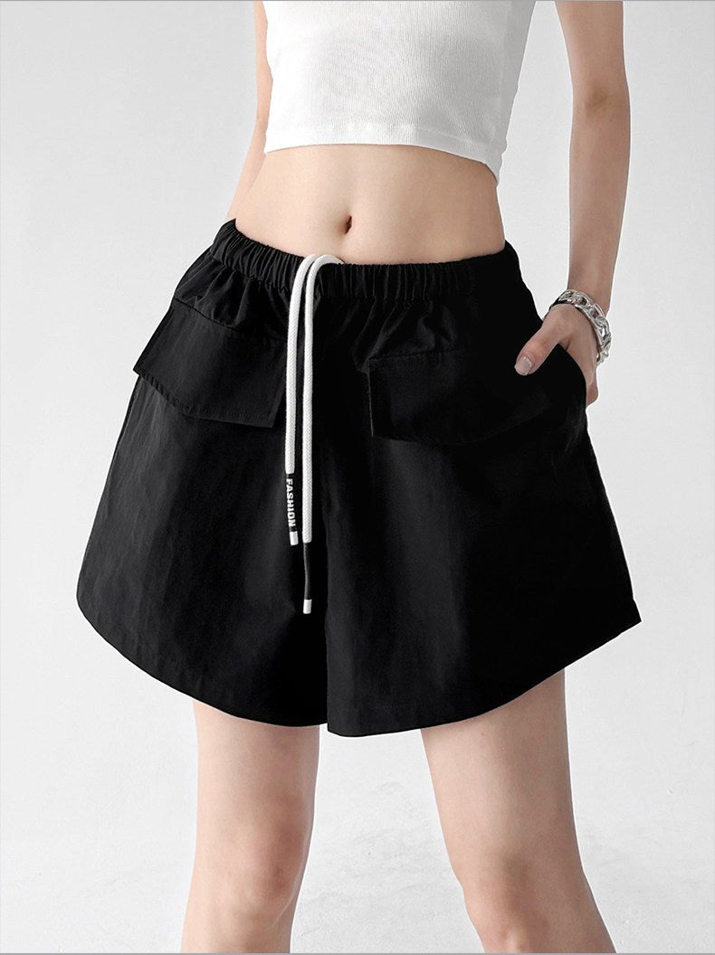 Pocket Drawstring Wide-Leg Shorts - CT66161 - COPPING THREADS - CT ORIGINALS