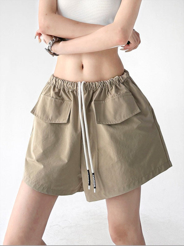 Pocket Drawstring Wide-Leg Shorts - CT66161 - COPPING THREADS - CT ORIGINALS