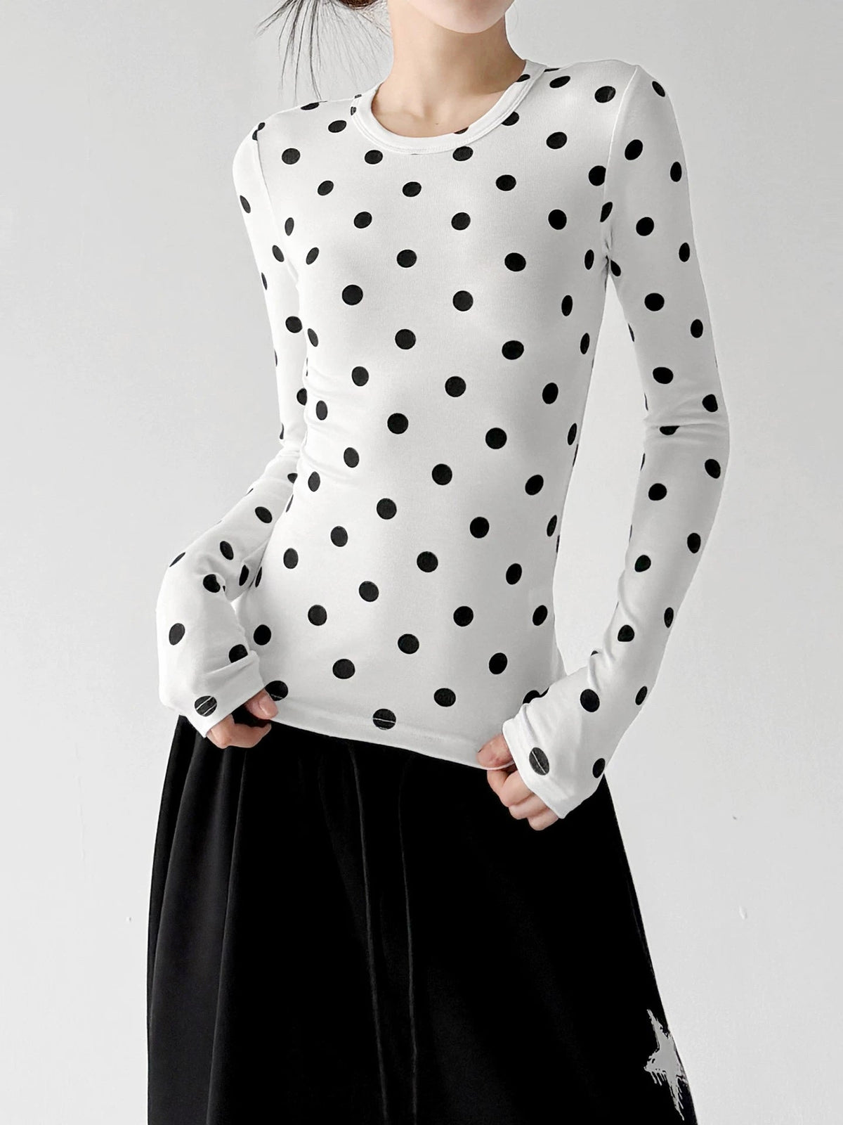 Polka-Dot Crewneck Long-Sleeve T-Shirt - COPPING THREADS - CT ORIGINALS Main image