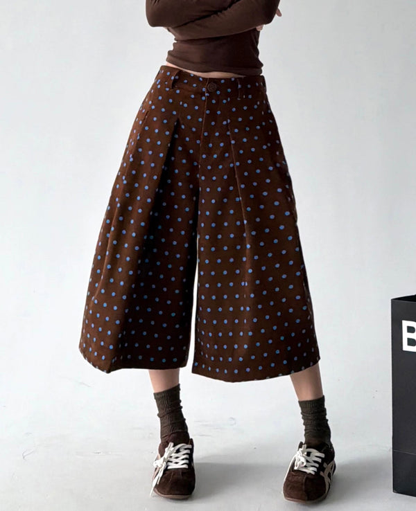 Polka-Dot Cropped A-Line Pants - COPPING THREADS - CT ORIGINALS