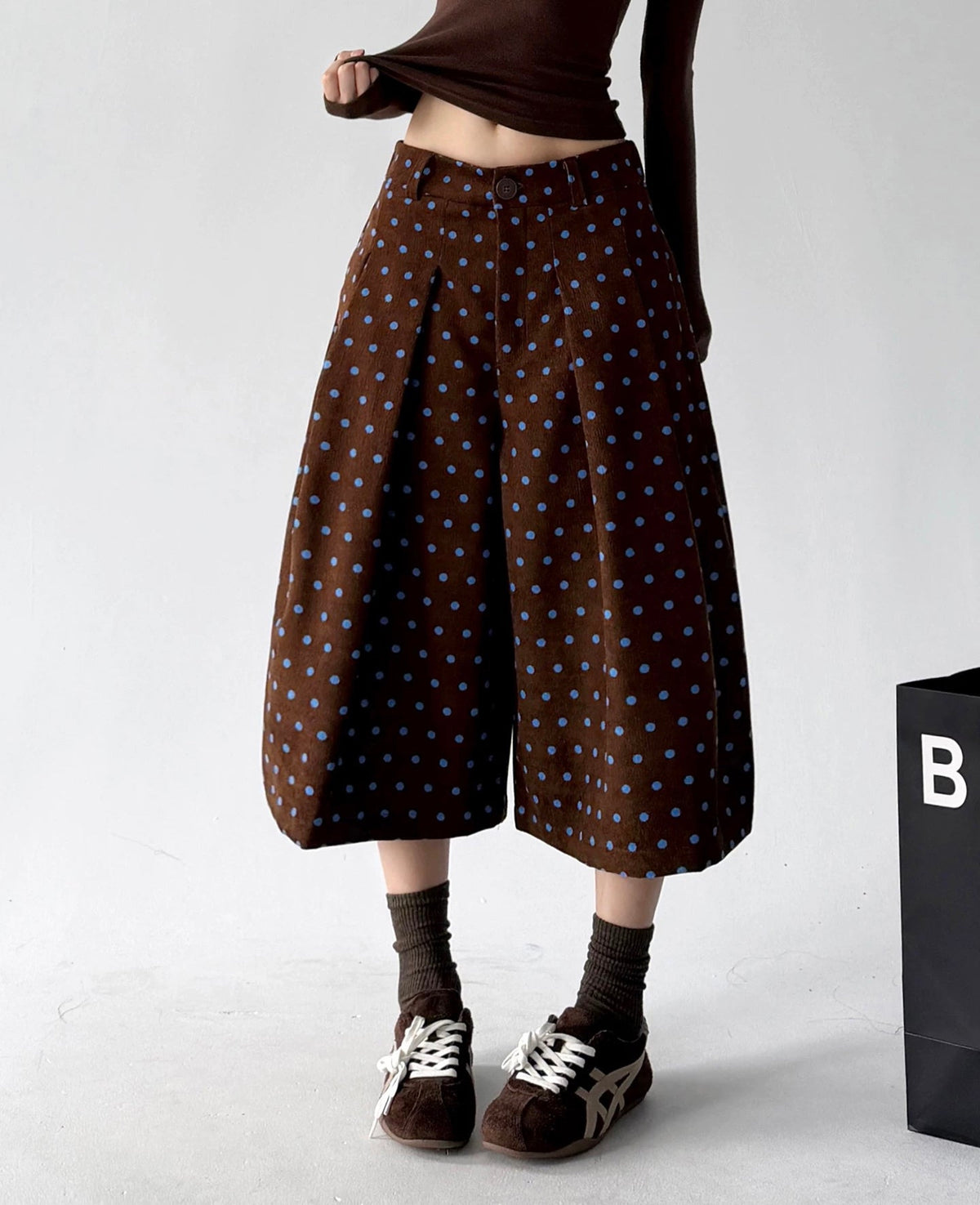 Polka-Dot Cropped A-Line Pants - COPPING THREADS - CT ORIGINALS