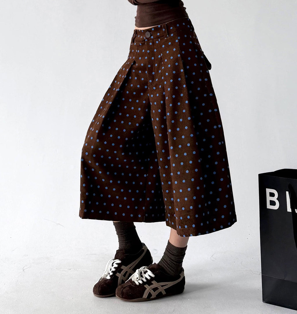 Polka-Dot Cropped A-Line Pants - COPPING THREADS - CT ORIGINALS