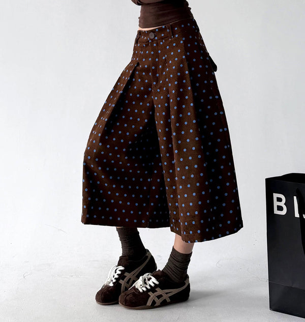 Polka-Dot Cropped A-Line Pants - COPPING THREADS - CT ORIGINALS