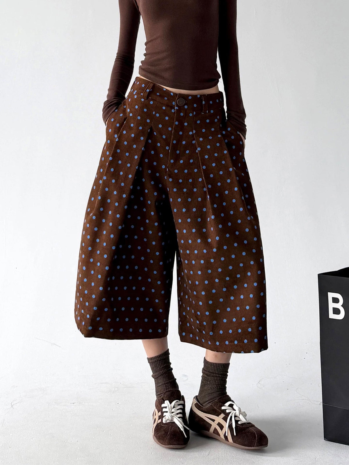 Polka-Dot Cropped A-Line Pants - COPPING THREADS - CT ORIGINALS