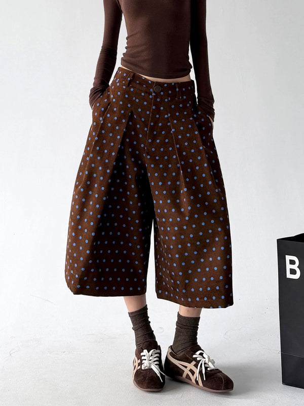 Polka-Dot Cropped A-Line Pants - COPPING THREADS - CT ORIGINALS