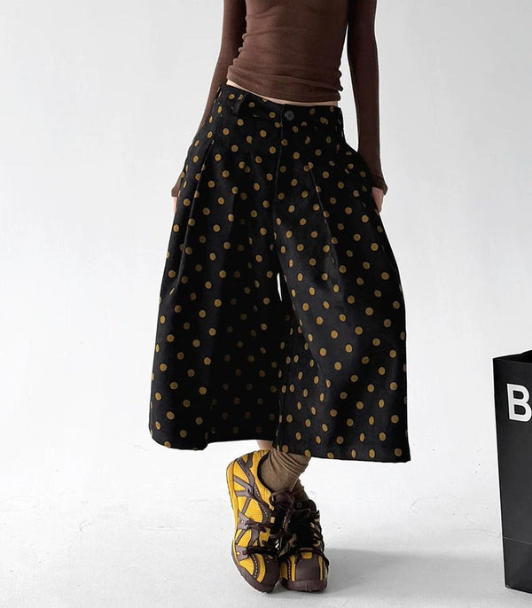 Polka-Dot Cropped A-Line Pants - COPPING THREADS - CT ORIGINALS