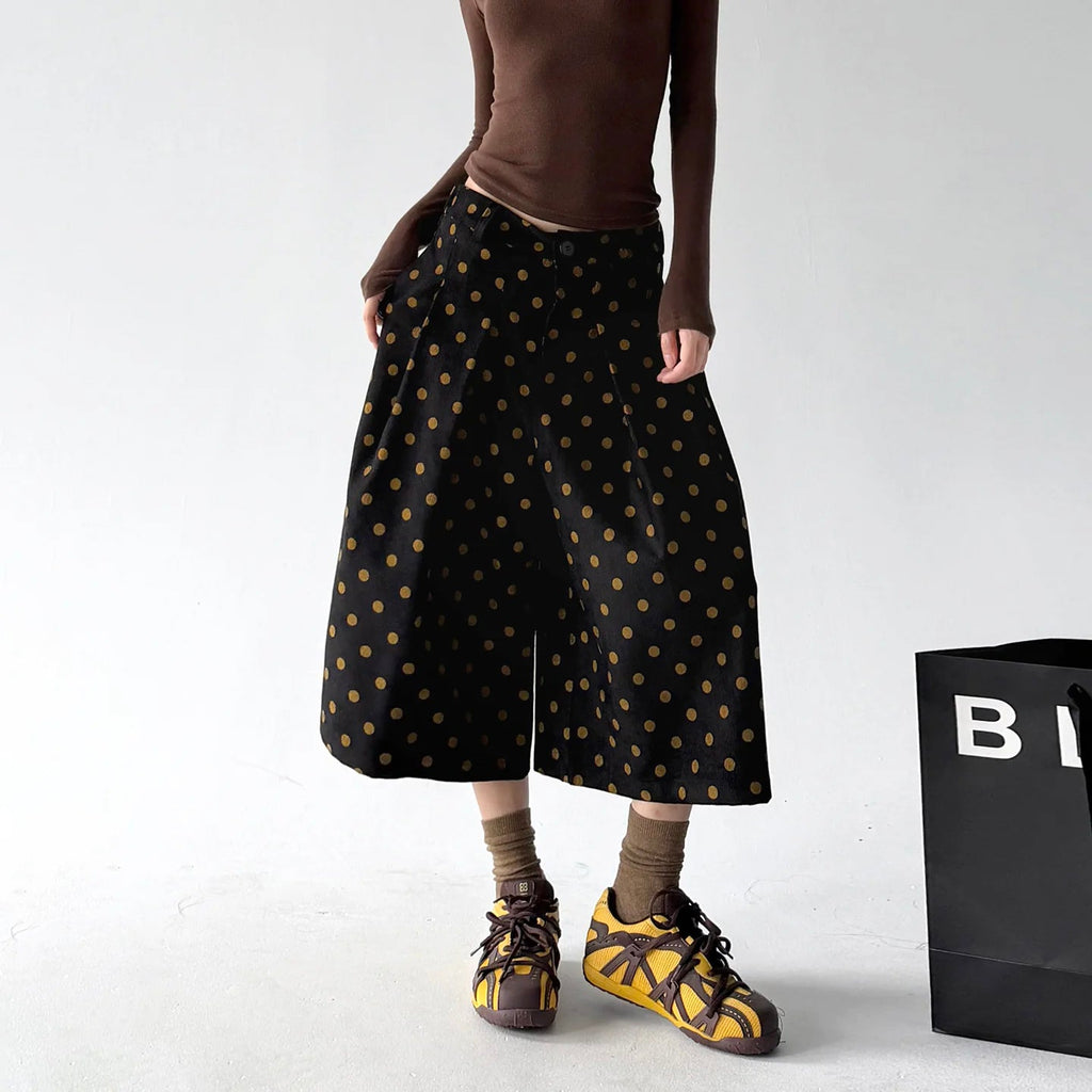 Polka-Dot Cropped A-Line Pants - COPPING THREADS - CT ORIGINALS