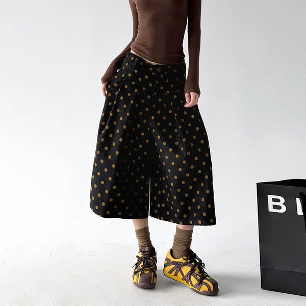 Polka-Dot Cropped A-Line Pants - COPPING THREADS - CT ORIGINALS