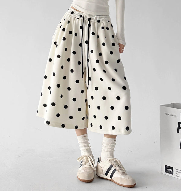 Polka-Dot Cropped Wide-Leg Pants - COPPING THREADS - CT ORIGINALS