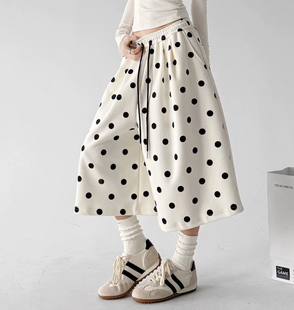 Polka-Dot Cropped Wide-Leg Pants - COPPING THREADS - CT ORIGINALS