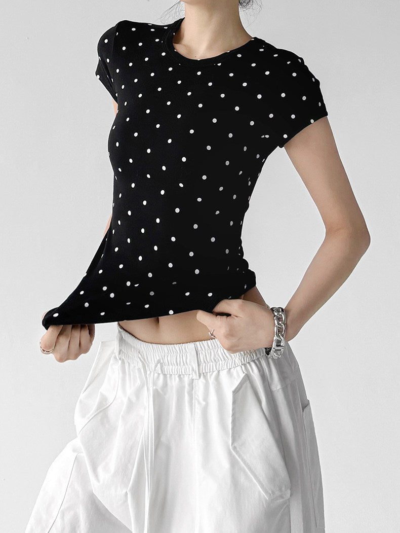 Polka-Dot Fitted Tee - CT6694 - COPPING THREADS - CT ORIGINALS