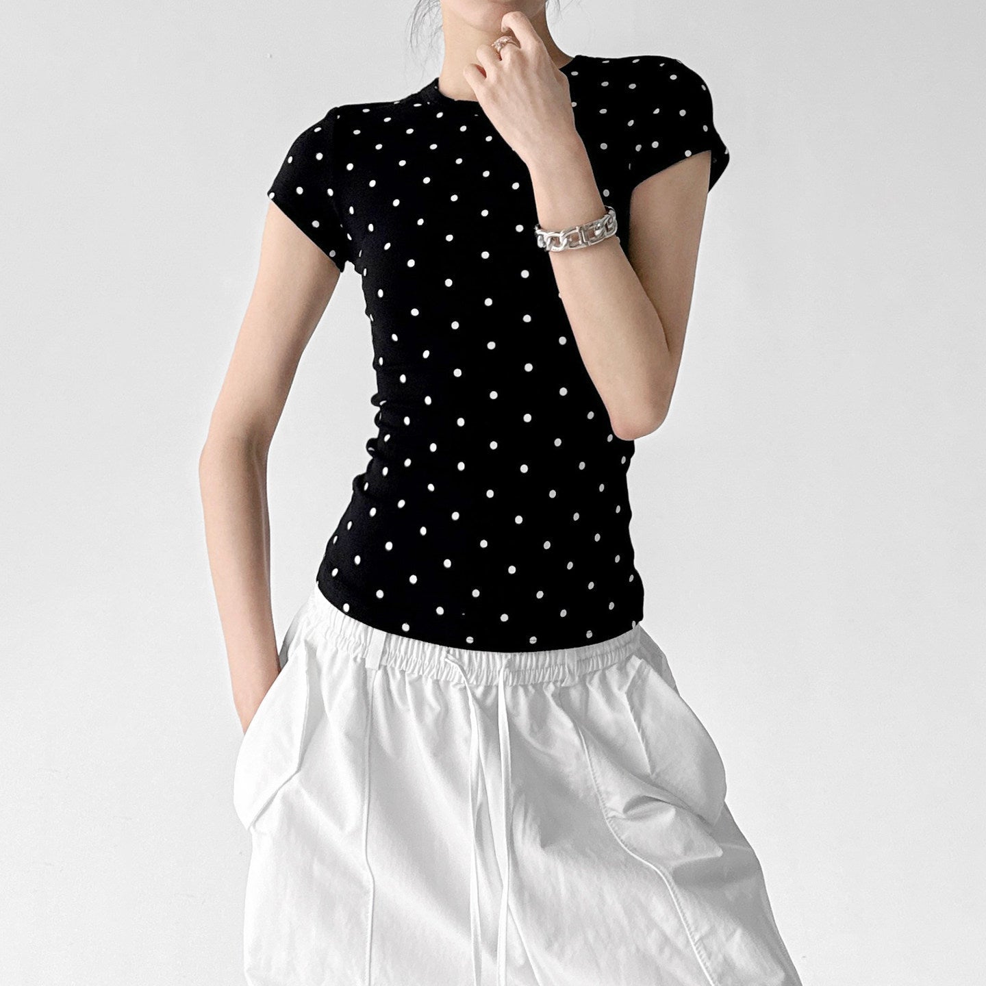 Polka-Dot Fitted Tee - CT6694 Zweitbild