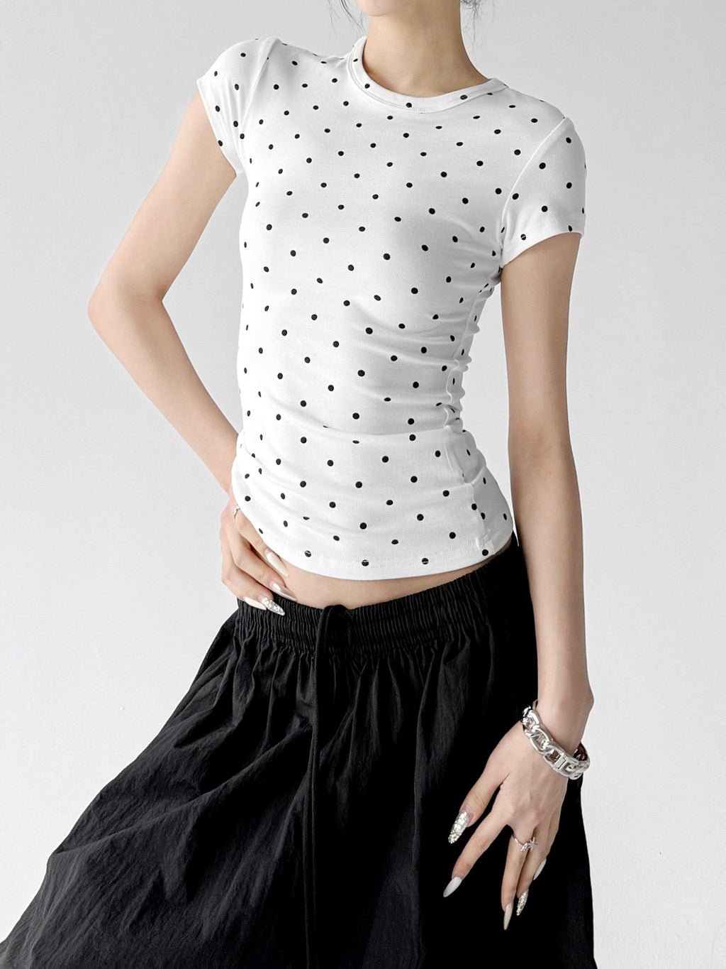 Polka-Dot Fitted Tee - CT6694 - COPPING THREADS - CT ORIGINALS