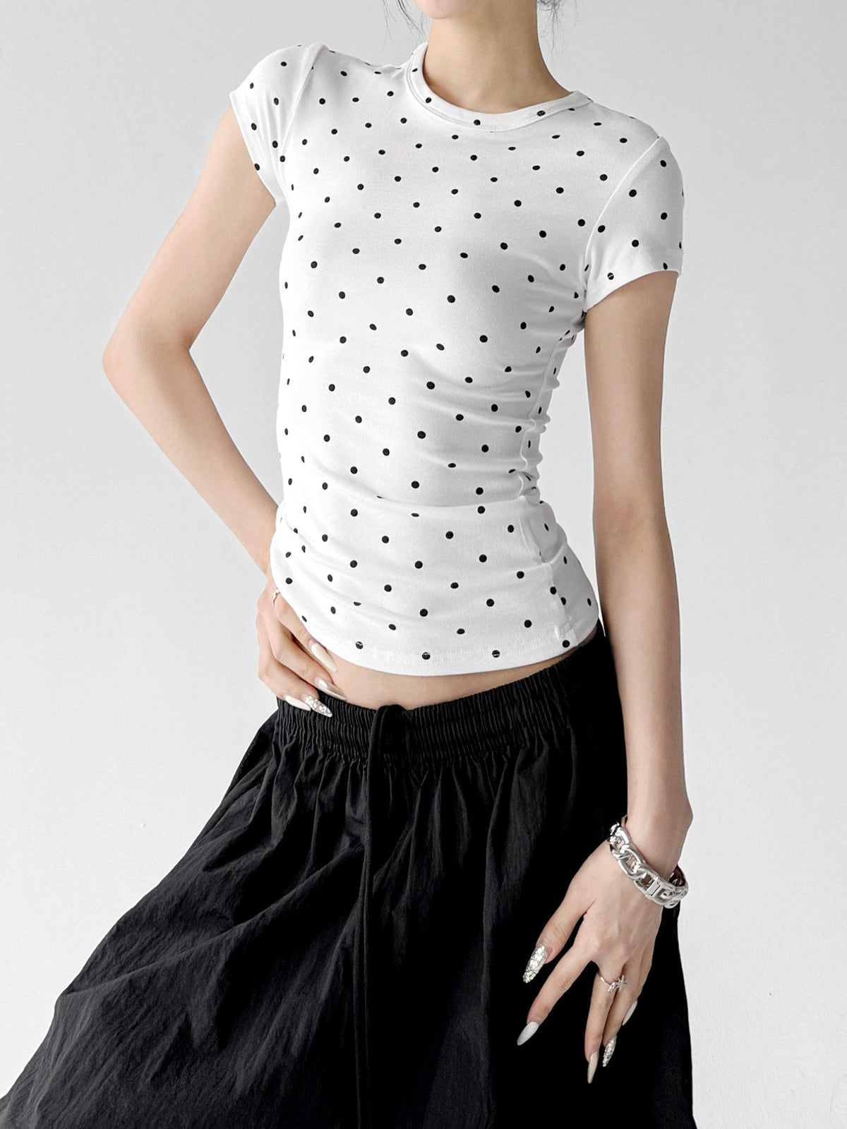 Polka-Dot Fitted Tee - CT6694 - COPPING THREADS - CT ORIGINALS