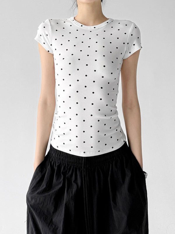 Polka-Dot Fitted Tee - CT6694 - COPPING THREADS - CT ORIGINALS