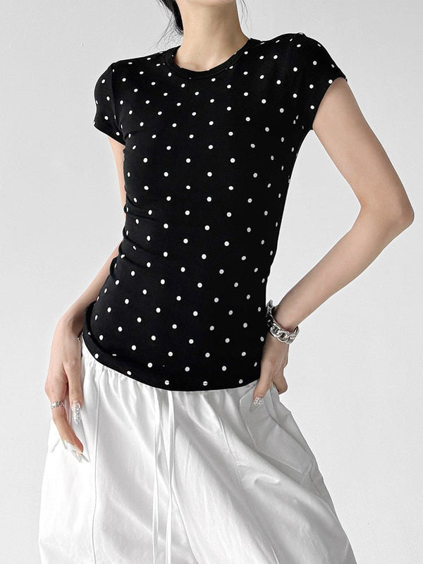 Polka-Dot Fitted Tee - CT6694 - COPPING THREADS - CT ORIGINALS