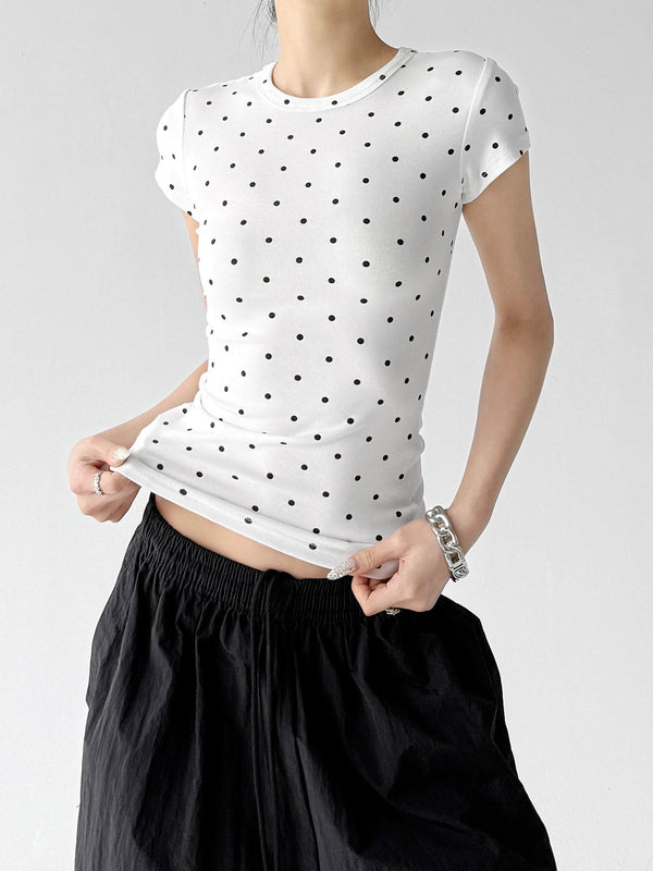 Polka-Dot Fitted Tee - CT6694 - COPPING THREADS - CT ORIGINALS