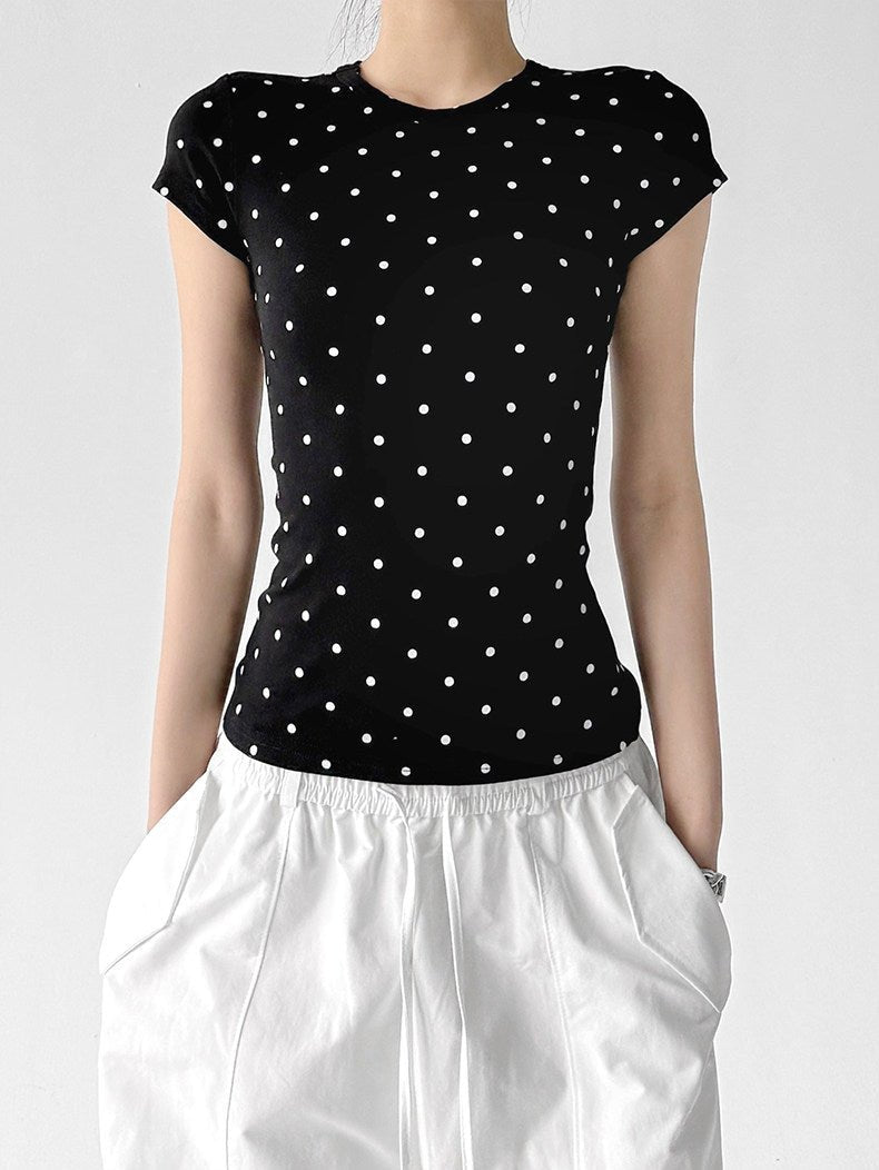 Polka-Dot Fitted Tee - CT6694 - COPPING THREADS - CT ORIGINALS