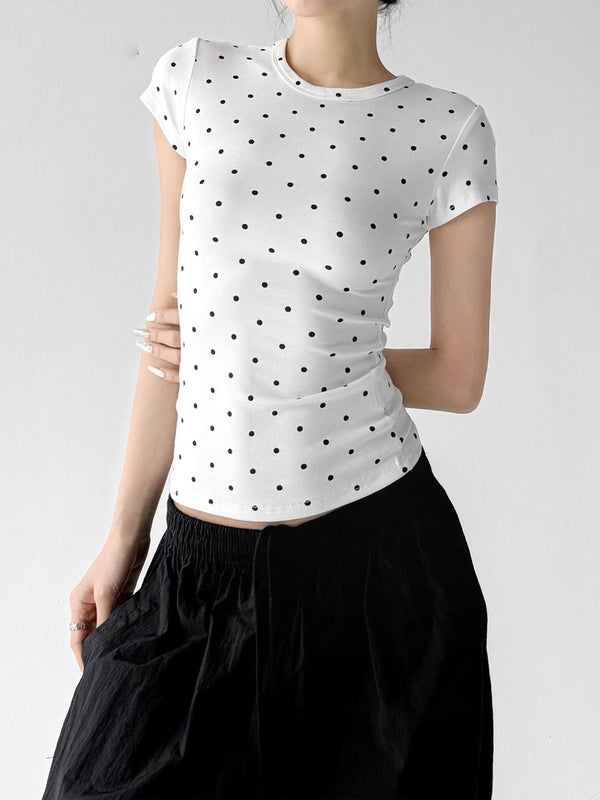 Polka-Dot Fitted Tee - CT6694 - COPPING THREADS - CT ORIGINALS