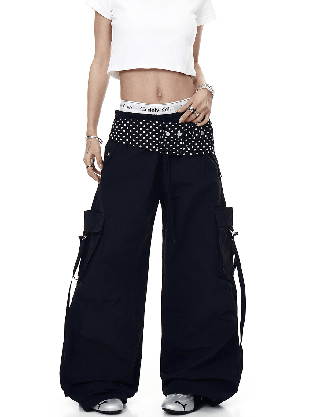 Polka - Dot Flap Parachute Cargo Pants - COPPING THREADS - CT Select