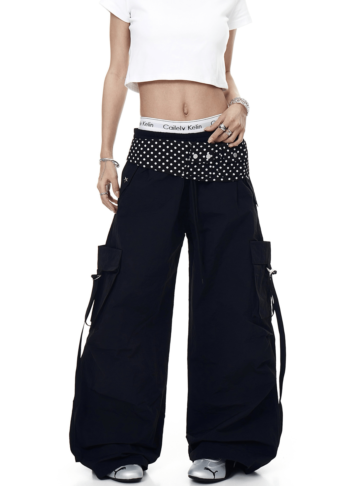 Polka - Dot Flap Parachute Cargo Pants - COPPING THREADS - CT Select