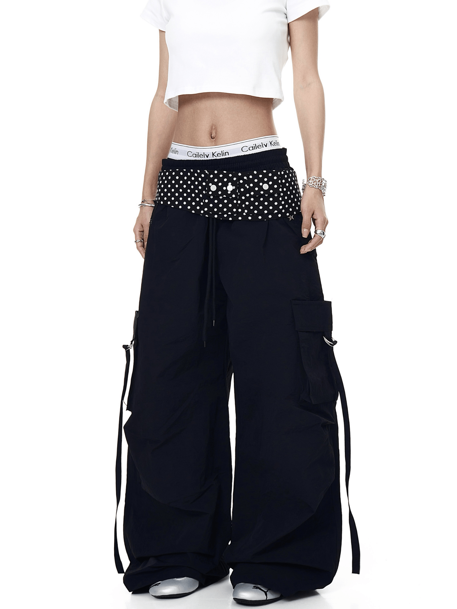 Polka - Dot Flap Parachute Cargo Pants - COPPING THREADS - CT Select