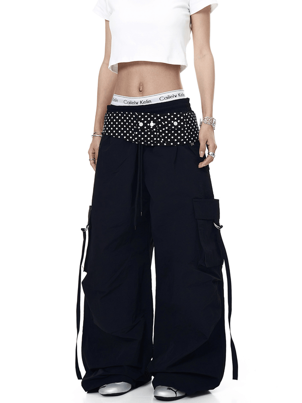 Polka - Dot Flap Parachute Cargo Pants - COPPING THREADS - CT Select