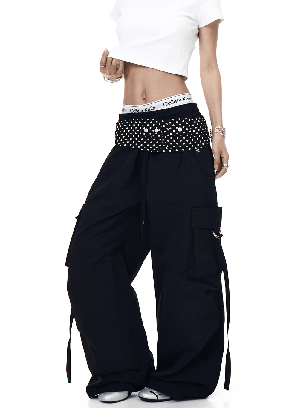 Polka - Dot Flap Parachute Cargo Pants - COPPING THREADS - CT Select