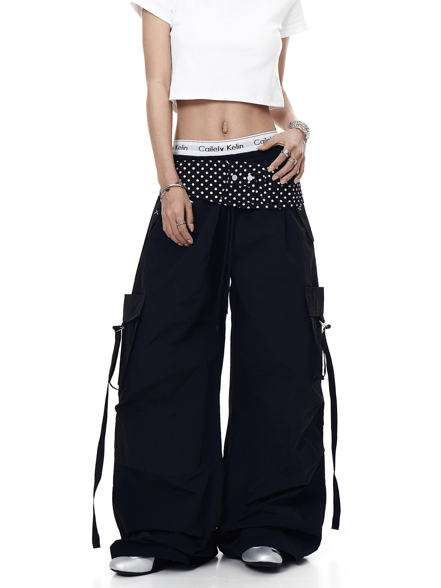 Polka - Dot Flap Parachute Cargo Pants - COPPING THREADS - CT Select