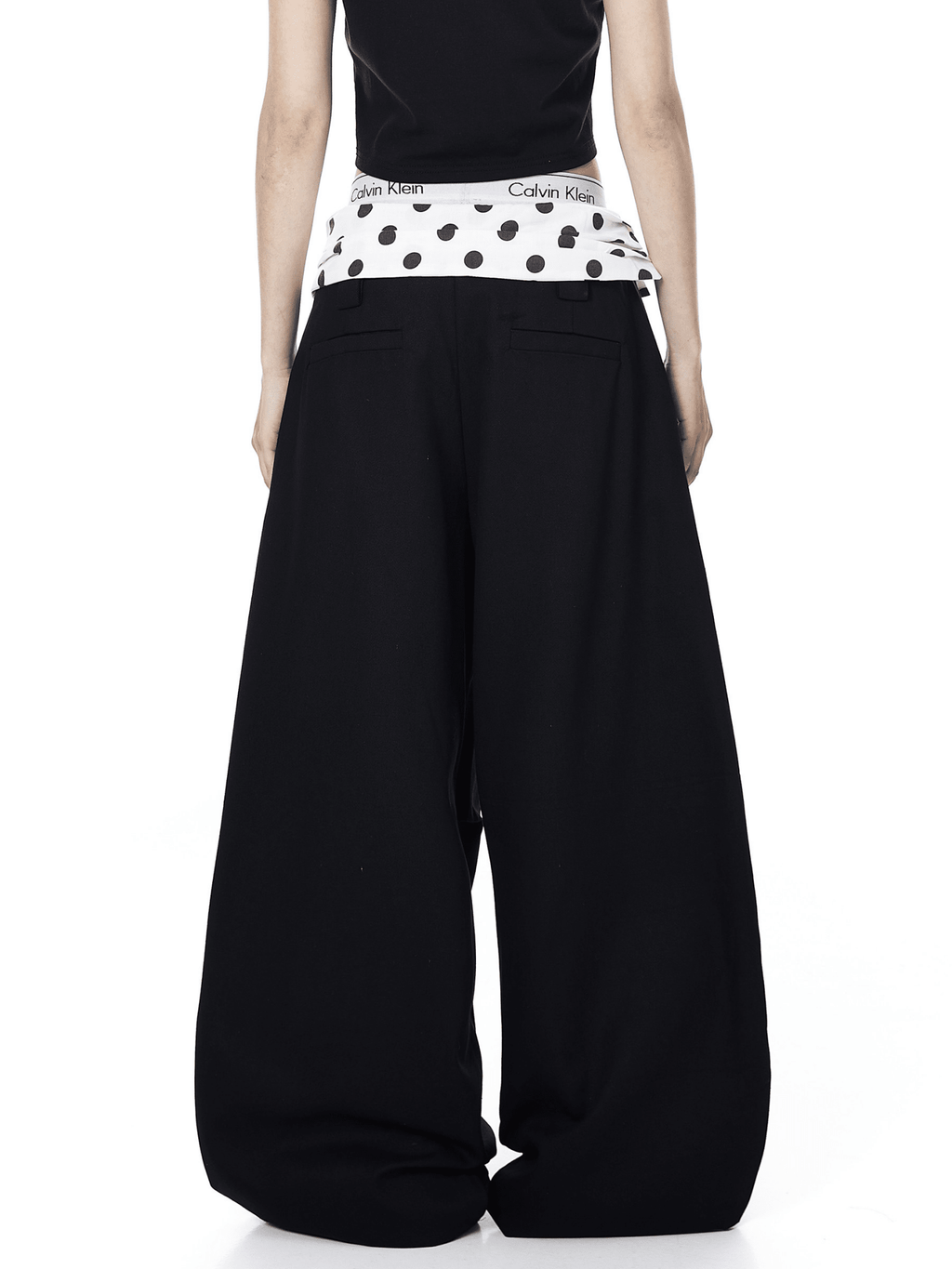 Polka Dot Fold - Over Waist Parachute Pants - COPPING THREADS - CT Select