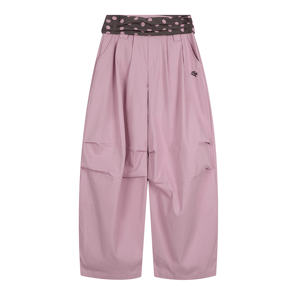 Polka Dot Fold - Over Waist Parachute Pants - COPPING THREADS - CT Select