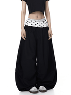 Polka Dot Fold - Over Waist Parachute Pants - COPPING THREADS - CT Select