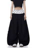 Polka Dot Fold - Over Waist Parachute Pants - COPPING THREADS - CT Select