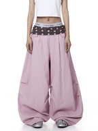 Polka Dot Fold - Over Waist Parachute Pants - COPPING THREADS - CT Select