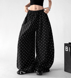 Polka Dot Linen - Blend Wide - Leg Pants - CT66121 - COPPING THREADS - CT Select