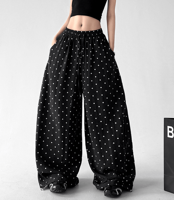 Polka Dot Linen - Blend Wide - Leg Pants - CT66121 - COPPING THREADS - CT Select