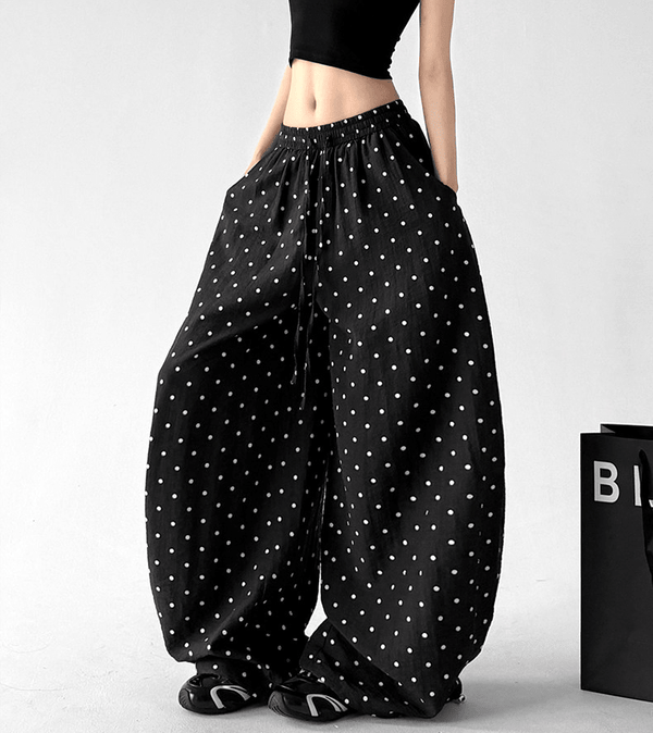 Polka Dot Linen - Blend Wide - Leg Pants - CT66121 - COPPING THREADS - CT Select
