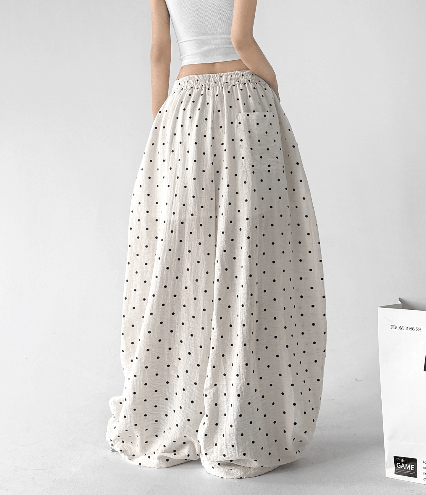 Polka Dot Linen - Blend Wide - Leg Pants - CT66121 - COPPING THREADS - CT Select