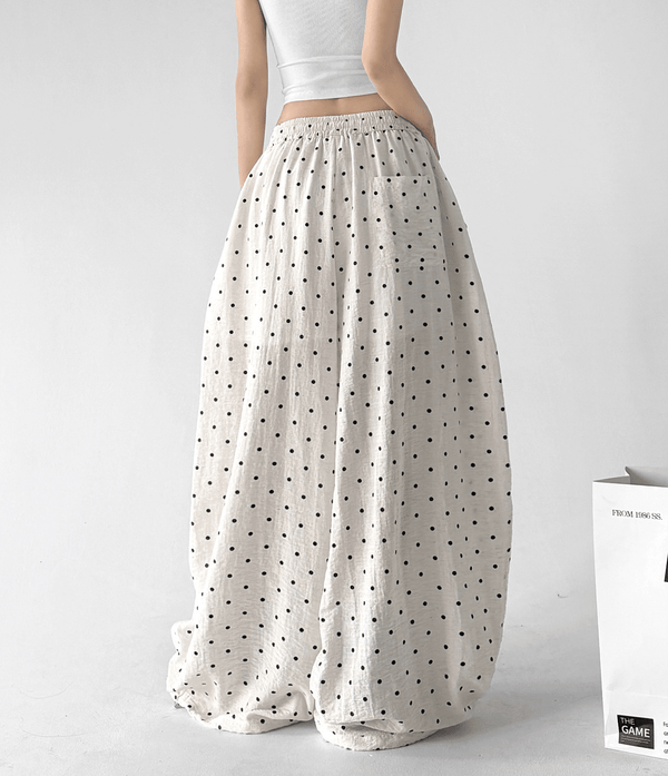 Polka Dot Linen - Blend Wide - Leg Pants - CT66121 - COPPING THREADS - CT Select