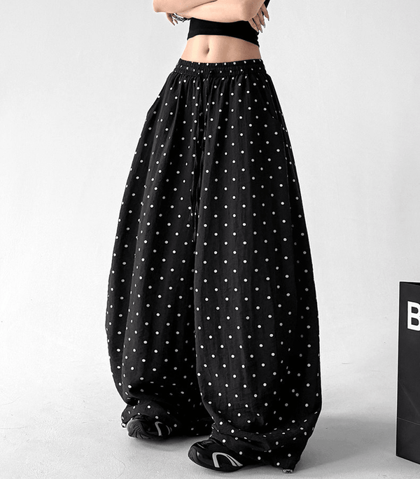 Polka Dot Linen - Blend Wide - Leg Pants - CT66121 - COPPING THREADS - CT Select