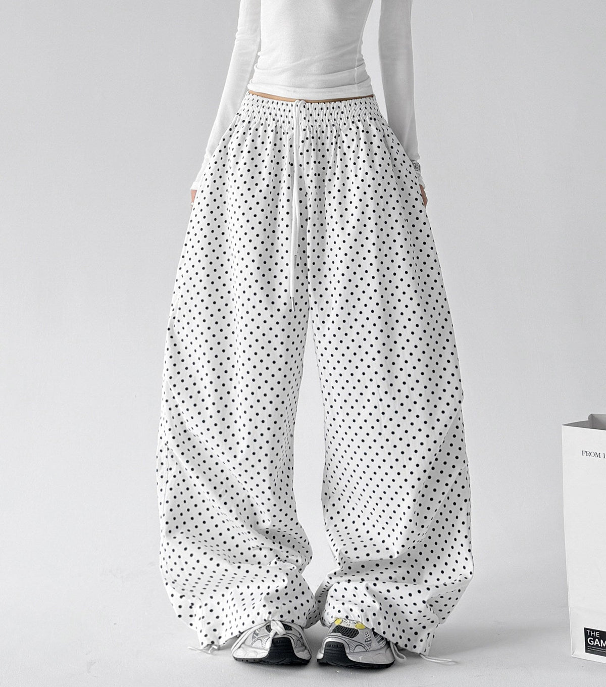 Polka Dot Rounded Wide-Leg Pants - CT207 - COPPING THREADS - CT ORIGINALS 메인 이미지